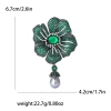 High-end, fashionable and light luxury copper zircon crabapple flower brooch, retro and elegant ladies' dress suit brooch accessory pin Item Picture